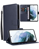 Funda de cuero con ranura para tarjeta Samsung Galaxy S21 Plus 5G - DARK BLUE