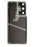 Tapa trasera Phantom Navy para Samsung Galaxy S21 Ultra con lente de cámara y adhesivo, sin logo.