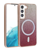 Encuentra en Xela Quetzaltenango la funda con carga inalámbrica bling de cristal diamante ROSE GOLD para Galaxy S22.