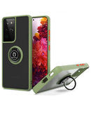 Funda Samsung Galaxy S22 Ultra Hard PC trasera / Soft TPU con borde colorido y I-ring holder en Xela.