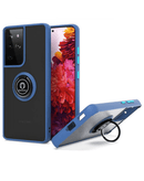 Funda azul marino para Samsung Galaxy A23 5G, PC/TPU con borde colorido y soporte I-ring.