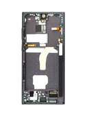 Pantalla soft OLED graphite para Samsung Galaxy S22 Ultra (S908) con marco, lista para reparación.