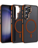 Funda Galaxy S23 Plus fina antideslizante translucida mate con carga inalambrica ORANGE