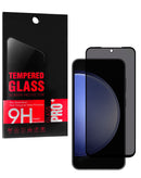 Vidrio templado de privacidad para Samsung Galaxy S23 FE, compatible con funda, 2.5D, anti-espía.