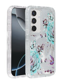 Funda transparente con cargador inalámbrico Flower Design compatible con Galaxy S23FE, ideal para proteger tu celular con estilo en Xela, Quetzaltenango.