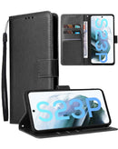 Protege tu Galaxy S23 Plus con estilo en Quetzaltenango con esta funda billetera de cuero en color negro con ranura para tarjetas.