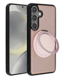 Funda de cuero delgada con soporte para carga inalámbrica para Galaxy S24FE en Quetzaltenango.