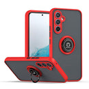 Funda Samsung Galaxy S24FE de PC rigido en parte trasera y TPU suave con borde colorido con soporte para anillo - RED