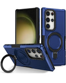 Protege tu Galaxy S24 Ultra con esta funda hard PC shockproof con ring holder en color azul en Xela Quetzaltenango.