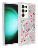 Tapa trasera con diseño de flores transparente para Galaxy S24 Ultra con cargador inalámbrico. ¡Encuéntralo en Xela Quetzaltenango!
