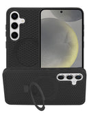 Protege tu Samsung Galaxy S25 con este case negro con disipación de calor y soporte integrado en Xela Quetzaltenango.