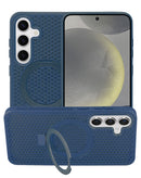 Case de disipación térmica con soporte para Samsung Galaxy S25 en color azul en Xela Quetzaltenango.