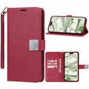 Funda cartera de cuero elegante con correa de muneca Samsung Galaxy S25E (RED)
