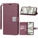 Funda cartera elegante de cuero con correa muñequera Galaxy S25E