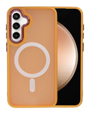 Protector de carga inalámbrico magnético para Samsung Galaxy S25 Plus en color naranja en Quetzaltenango.