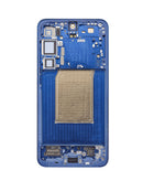 Pantalla OLED Samsung Galaxy S25 Plus azul marino con marco, 120Hz, para reparación.
