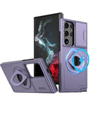 Protege tu Galaxy S25 Ultra con este estuche morado con soporte de anillo y cubierta deslizante para la lente de la cámara en Quetzaltenango.