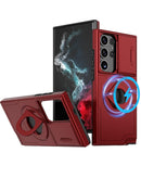 Protege tu Samsung Galaxy S25 Ultra con esta funda con soporte anillo y cubierta deslizante en color rojo en Xela Quetzaltenango.