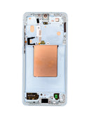 Pantalla OLED azul cielo Aftermarket Plus de 120Hz para Samsung Galaxy S26 (S942) con marco.