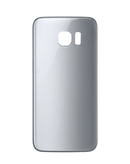 Tapa trasera plateada para Samsung Galaxy S7 Edge, con lente de cámara y adhesivo, sin logo.