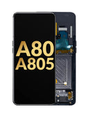 Pantalla original con marco Galaxy A80 OLED en color Phantom Black en Quetzaltenango.