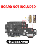 Cien pines de contacto PCB plateados de 2.4mm x 2.7mm, esenciales para reparación y proyectos electrónicos.