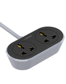 Regleta LDNIO SC2018 blanca con 2 tomas de corriente y 3 puertos USB, ideal para cargar múltiples dispositivos.