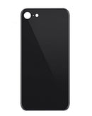 Tapa trasera negra para iPhone SE 2020, orificio de cámara agrandado, sin logo, para reparación.