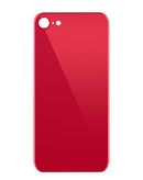 Tapa trasera roja para iPhone SE 2020, sin logo, con agujero de cámara grande.
