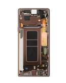 Pantalla OLED original con marco para Samsung Galaxy Note 9 N960, color cobre metálico.