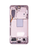 Pantalla OLED violeta del Samsung Galaxy S22 (S901) con marco, ideal para reparación de pantalla.
