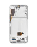 Pantalla OLED Phantom White para Samsung Galaxy S22 Plus con marco, 120Hz, ideal para reparación de pantalla.