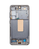 Pantalla OLED verde Samsung Galaxy S23 (S911) con marco, ideal para reparación de pantalla.