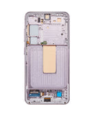 Pantalla LCD con marco rosa para Samsung Galaxy S23 (S911), ideal para reparación.