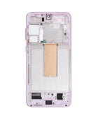 Pantalla OLED BajoPPLCD 120Hz para Galaxy S23 Plus S916 color lavanda, con marco para reparación.