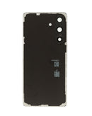 Tapa trasera negra para Samsung Galaxy S26 Plus con adhesivo y lente de cámara, ideal para reparación de smartphone.