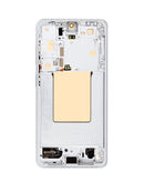 Pantalla OLED Samsung Galaxy S26 original blanca con marco, para reparación.