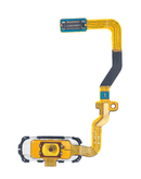 Sensor de huella digital negro con cable flex para Samsung Galaxy S7. Ideal para reparación de pantalla y componentes.