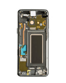 Pantalla OLED original Samsung Galaxy S9 (G960) gris titanio con marco, para reparación.