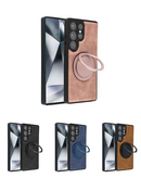 Funda de cuero delgada con soporte de carga inalámbrica para Samsung Galaxy S23 Ultra en Quetzaltenango.