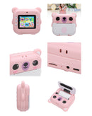 Cámara digital instantánea SNAP'Z con rollo de stickers en color rosa, ideal para capturar momentos especiales en Quetzaltenango.
