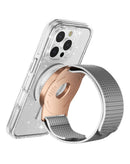 Brazalete magnético SlowBack plateado y oro rosa para MagSafe Case, ideal para correr.
