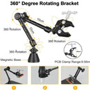 Soporte magnético para PCB con lámpara LED 3X, brazos flexibles, base pesada y soporte 360 para pistola de aire caliente.