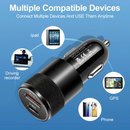 Cargador de auto USB C+A SlowBack 15W rose gold, puertos USB C y A.