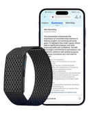 Smartwatch deportivo GloryFitPro negro, pantalla táctil, correa silicona, accesorio fitness con 1GB almacenamiento.