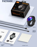 Smartwatch LDNIO SW05 negro, elegante reloj deportivo con monitoreo de salud, pantalla táctil y correa de silicona.