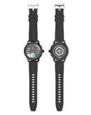 Smartwatch LDNIO SW05 negro, elegante reloj deportivo con monitoreo de salud, pantalla táctil y correa de silicona.