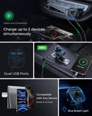 Adaptador Bluetooth T25 negro con transmisor FM para Car Audio, pantalla LED y puertos USB.