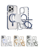 Encuentra la funda magnética transparente delgada con soporte para cámara para iPhone 14 Pro Max en Xela.