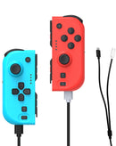 Controlador Dobe Joy de dos piezas, inalámbrico, color negro, para videojuegos.